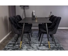 Venture Design Valgomasis stalas, Dipp, 180x90 cm, Juodas
