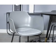 Venture Design Valgomasis stalas, Dipp, 115 cm, Juodas, Valgomasis kėdė, Comfort, 52x79.5x60.5 cm, Pilka