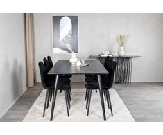 Venture Design Valgomasis stalas, Dipp, 180x90 cm, Juodas
