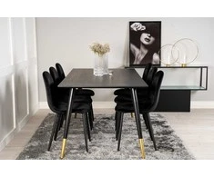 Venture Design Valgomasis stalas, Dipp, 180x90 cm, Juodas