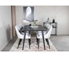 Venture Design Valgomasis stalas, Dipp, 180x90 cm, Juodas
