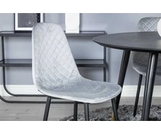 Venture Design Valgomasis stalas, Dipp, ⌀115 cm, Juodas / Valgomasis kėdė, Polar, 52x86x44 cm, Pilka