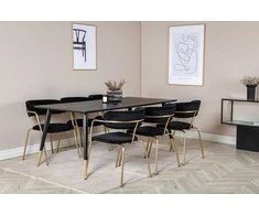 Venture Design Valgomasis stalas, Dipp, 180x90 cm, Juodas / Sėdmaišis, Arrow, Juodas