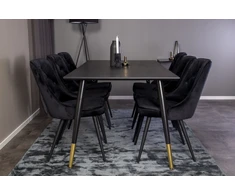 Venture Design Valgomasis stalas, Dipp, 180x90 cm, Juodas