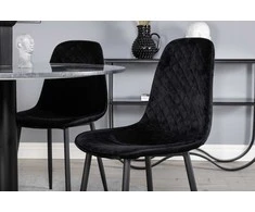 Venture Design Valgomasis stalas, Estelle, ø106x75 cm, Juodas / Valgomasis kėdė, Polar, 52x86x44 cm, Juoda