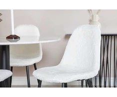 Venture Design Valgomasis stalas, Estelle, ø106x75 cm, Balta / Valgomasis kėdė, Polar, 53x87x44 cm, Balta