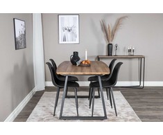 Venture Design Valgomasis stalas, Inka, 160x85 cm, ąžuolas / Valgomasis kėdė, Polaris, 81x45.5 cm, juoda