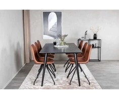 Venture Design Valgomasis stalas ir kėdė, Dipp ir Polar, 180x90 cm ir 54x88x44 cm, Juoda ir Ruda