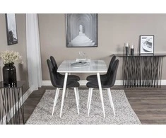 Venture Design Valgomasis stalas ir kėdė, Polar, 75x120x80 cm, Juoda ir Balta