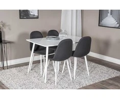 Venture Design Valgomasis stalas ir kėdė, Polar, 75x120x80 cm, Juoda ir Balta