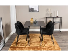 Venture Design Valgomasis stalas ir kėdžių komplektas, Dipp ir Raukšlės, 75x120x85 cm, Juoda