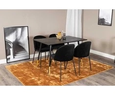 Venture Design Valgomasis stalas ir kėdžių komplektas, Dipp ir Raukšlės, 75x120x85 cm, Juoda