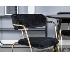Venture Design Valgomasis stalas ir rankšluostės rinkinys, Dipp ir Arrow, stalas: 115 cm, kėdė: 61x79x58 cm, juoda