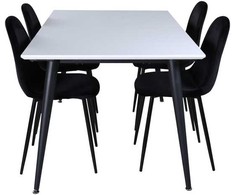 Venture Design Valgomasis stalas, Jimmy, 240x150 cm, Juodas, Valgomasis kėdė, Polar, 88x42.5 cm, Juoda