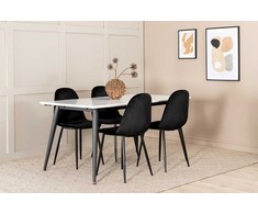 Venture Design Valgomasis stalas, Jimmy, 240x150 cm, Juodas, Valgomasis kėdė, Polar, 88x42.5 cm, Juoda