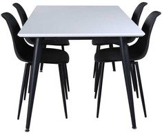 Venture Design Valgomasis stalas, Jimmy, 240x150x90 cm, Juodas ir Balta, Valgomojo kėdė, Polar, 81x45.5x58 cm, Juodas