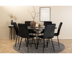 Venture Design Valgomasis stalas, Kopenhaga, 140x74 cm, Juodas + Valgomasis kėdė, Windu Lyx, 49x94x43 cm, Juoda