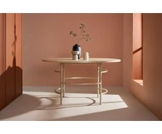 Venture Design Valgomasis stalas, Kopenhaga, ⌀140x74 cm, balta kalkė