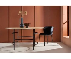Venture Design Valgomasis stalas, Kopenhaga, ⌀140x74 cm, balta kalkė
