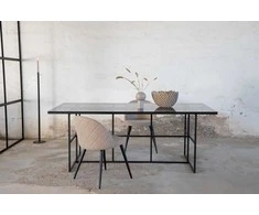 Venture Design Valgomasis stalas, Leif, 200x90 cm, Juodas
