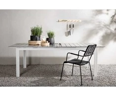 Venture Design Valgomasis stalas, Lygiai, 75x229x100 cm, Baltas