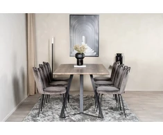 Venture Design Valgomasis stalas, Marina, 180x90 cm, Juoda / Pilka ąžuolo