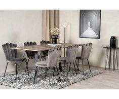 Venture Design Valgomasis stalas, Marina, 180x90 cm, Juoda / Pilka ąžuolo