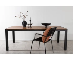 Venture Design Valgomasis stalas, medis, 205x90 cm, juodas