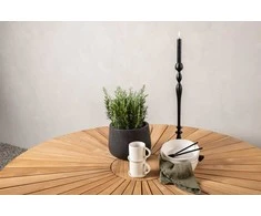Venture Design Valgomasis stalas, Meksika, ø140 cm, Balta/Teakinis