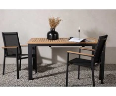 Venture Design Valgomasis stalas, Panama, 75x210x90 cm, Juodas
