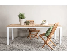 Venture Design Valgomasis stalas, Panama, 75x224x100 cm, Balta
