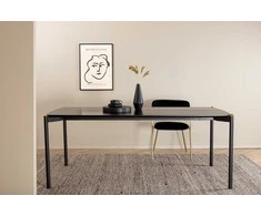 Venture Design Valgomasis stalas, Pelle, 75x190x90 cm, Juodas