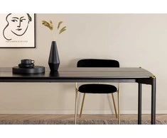 Venture Design Valgomasis stalas, Pelle, 75x190x90 cm, Juodas