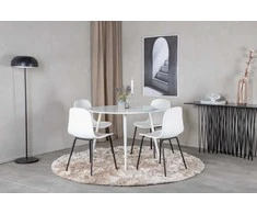 Venture Design Valgomasis stalas, Plaza, 100 cm, Balta, Valgomasis kėdė, Arctic, 47,5x82x49 cm, Balta