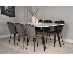 Venture Design Valgomasis stalas, Polar Matbord, 180x90 cm, Balta/Juoda