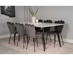 Venture Design Valgomasis stalas, Polar Matbord, 180x90 cm, Balta/Juoda