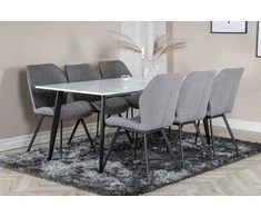 Venture Design Valgomasis stalas, Polar Matbord, 180x90 cm, Balta/Juoda