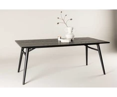 Venture Design Valgomasis stalas, Stilingas Ištraukiamas stalas, 195x95 cm, Juodas