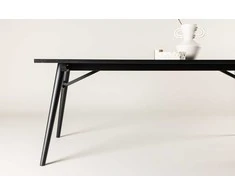 Venture Design Valgomasis stalas, Stilingas Ištraukiamas stalas, 195x95 cm, Juodas