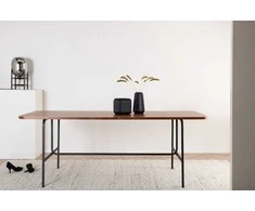 Venture Design Valgomasis stalas, Uno, 75x200x90 cm, Juodas/Riešutas