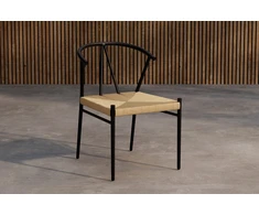 Venture Design Valgomojo kėdė, Alfons, 49x47 cm, juoda, plienas, ratanas