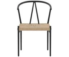 Venture Design Valgomojo kėdė, Alfons, 49x47 cm, juoda, plienas, ratanas