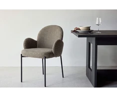 Venture Design Valgomojo kėdė Blom, 2 vnt. komplekte, juodas/rudas audinys