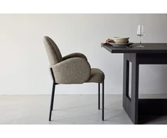 Venture Design Valgomojo kėdė Blom, 2 vnt. komplekte, juodas/rudas audinys