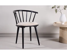 Venture Design Valgomojo kėdė Bobby 50x48 cm Juoda Smėlio Spalva Guminė Mediena