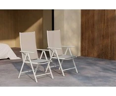 Venture Design Valgomojo kėdė Break smėlio spalvos, aliuminis, sulankstoma, reguliuojama atlošo dalis