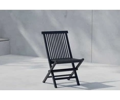 Venture Design Valgomojo kėdė Kenya, juoda, tikmedis, sulankstoma