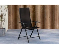 Venture Design Valgomojo kėdė Levanzo 2 vnt., juoda, sulankstoma, plieninė