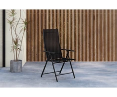 Venture Design Valgomojo kėdė Levanzo 2 vnt., juoda, sulankstoma, plieninė