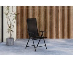 Venture Design Valgomojo kėdė Levanzo 2 vnt., juoda, sulankstoma, plieninė